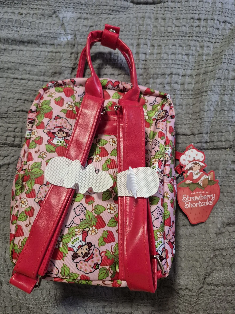 Strawberry Shortcake Mini Backpack Pink Strawberry Print Kawaii Y2K Cottagecore